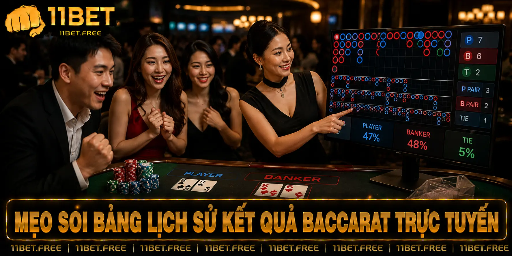 Mẹo soi bảng lịch sử kết quả baccarat trực tuyến 